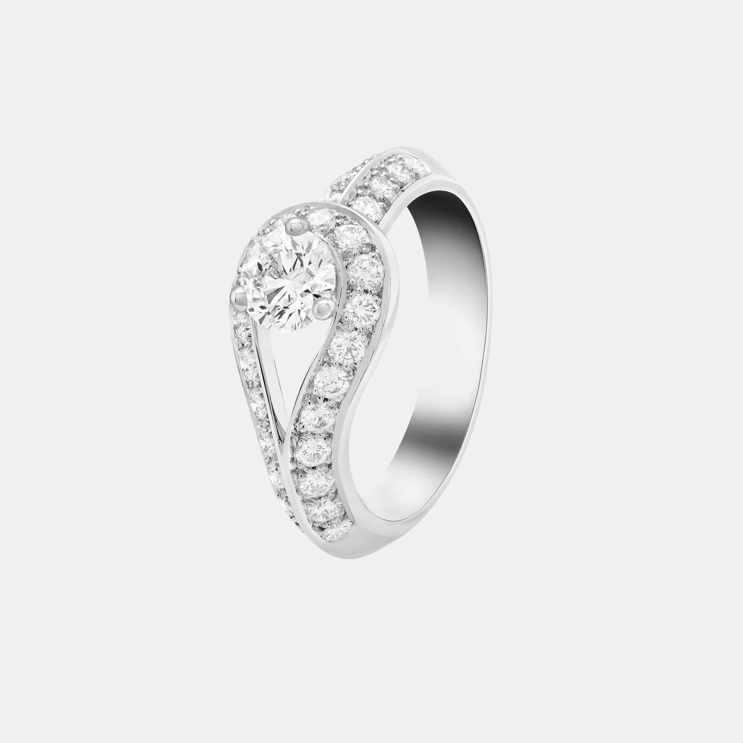 Bague Couture Platine Diamant 0.5ct