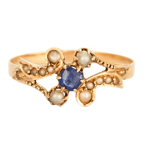 Bague 57 Bague saphir et perles 58 Facettes DV0608-5