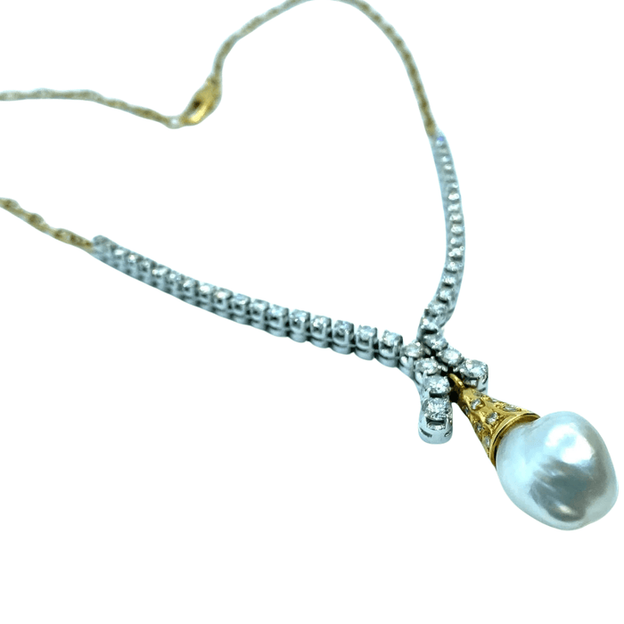 Collier Exceptional pearl and diamonds necklace 58 Facettes