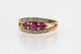 Bague 56 Bague vintage en or jaune avec rubis et diamants, France 58 Facettes 11259