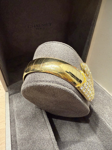 Bracelet CHAUMET - Bracelet « plume » or jaune et diamants 58 Facettes 1.0000453/1