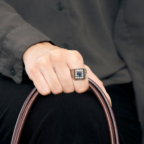 Bague 56.5 Bague en or blanc 18K saphir 58 Facettes BEA33763