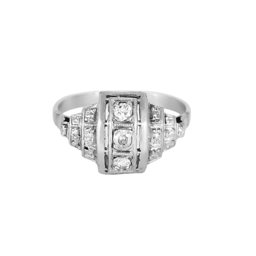 Bague 48 Bague Art Décor,  or blanc et platine, diamants 58 Facettes MTB1182