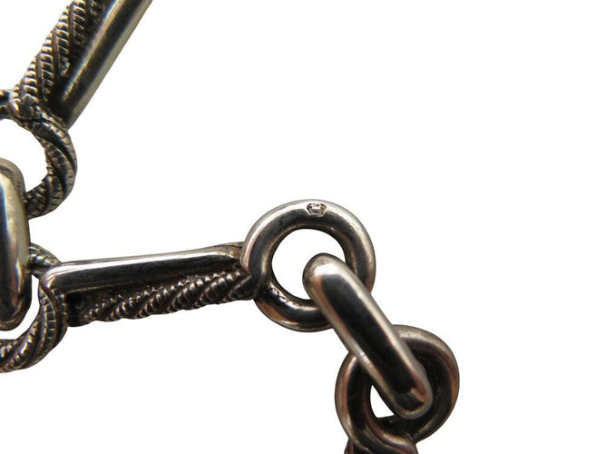 Collier collier sautoir HERMES de percin chaine cordage marin en argent 58 Facettes 267985