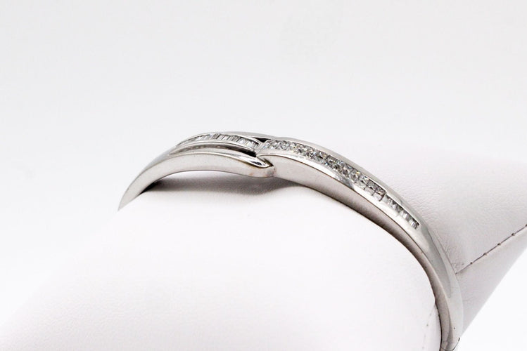 Bracelet Bracelet jonc or blanc diamants 58 Facettes 250141