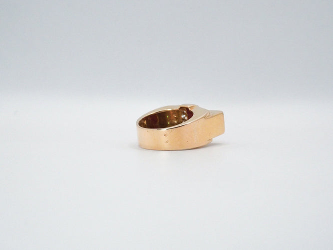 Bague 55 Bague Tank or jaune rubis diamants 58 Facettes 5007