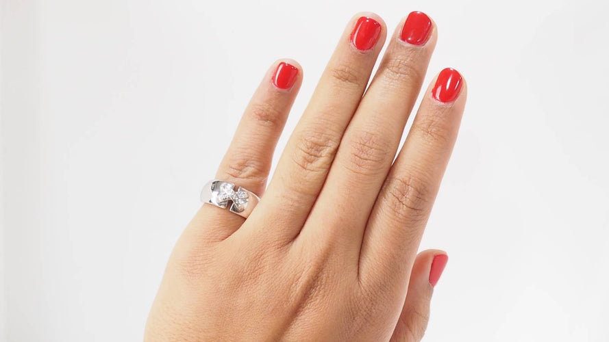 Bague 51 Bague Chaumet double Liens en or blanc et diamants 58 Facettes 32176