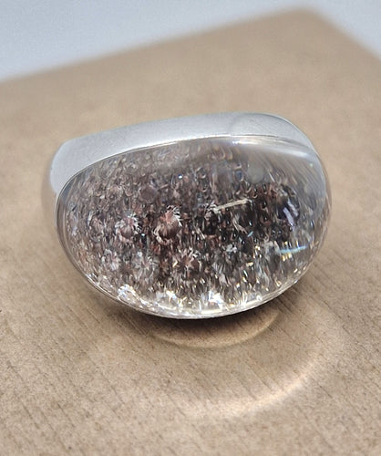 Bague 52 Bague Myst De Cartier avec cristal de roche et pavé de diamants en or blanc 18 carats 58 Facettes