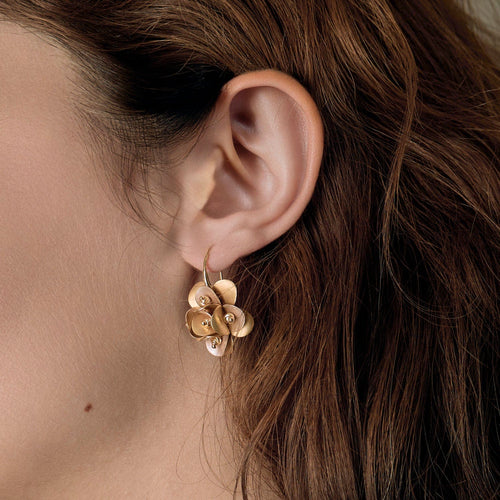 Boucles d'oreilles Boucles d'oreilles à motif de fleurs en or jaune, or rose 58 Facettes TRO0629