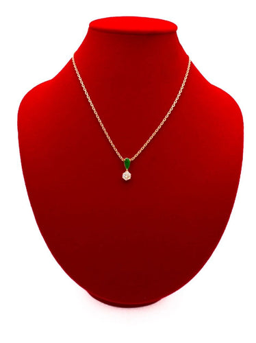 Collier Collier or jaune, diamant et émeraude 58 Facettes 240213