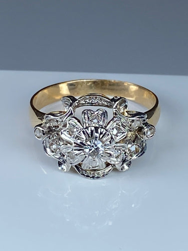 Bague 50 Bague Napoléon III en Or jaune & Diamants 58 Facettes