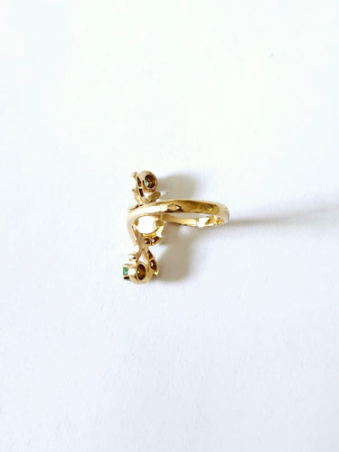 Bague 53 Bague or jaune - Emeraudes et diamants 58 Facettes