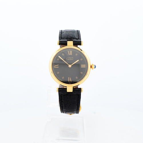 CARTIER - Must Vendôme - Black buckley dial - LM 58 Facettes