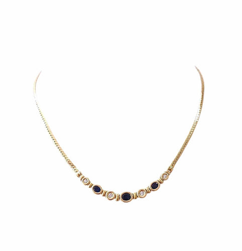 Collier Collier saphirs et diamants or jaune 58 Facettes coll.1693.1