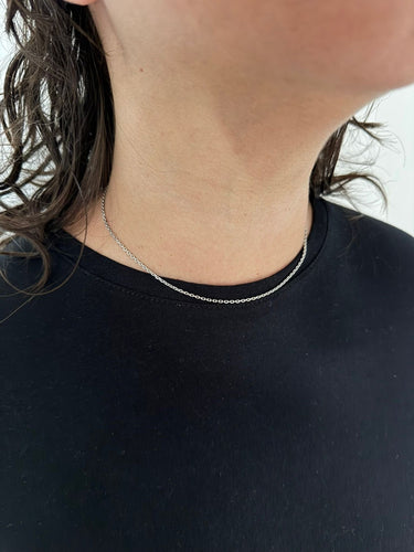 Collier Chaîne Forçat En Or Blanc 58 Facettes