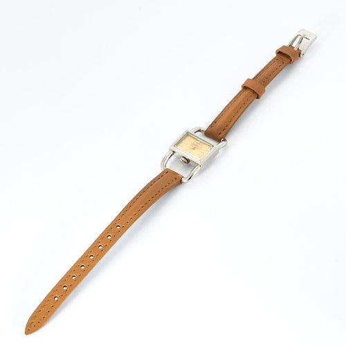 Montre Montre Jaeger Lecoultre Hermes Modèle Etrier en acier cadran acier doré 58 Facettes