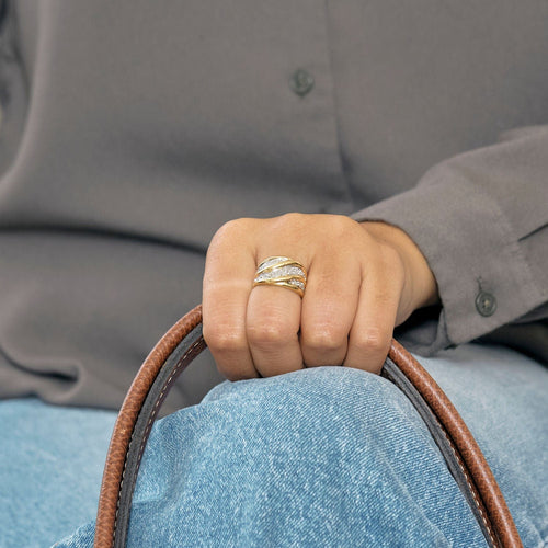 18 Karat Gelb- und Weißgoldring