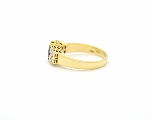 Bague en or jaune avec rubis de 0,50 ct et diamants