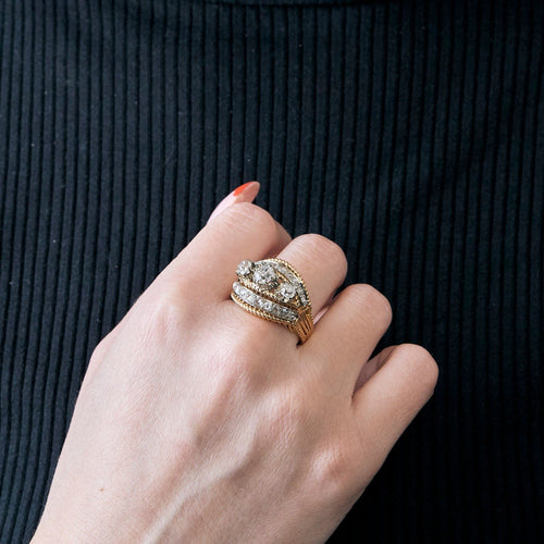 Bague 60 Bague Art Déco or rose 3 diamants 58 Facettes M8908