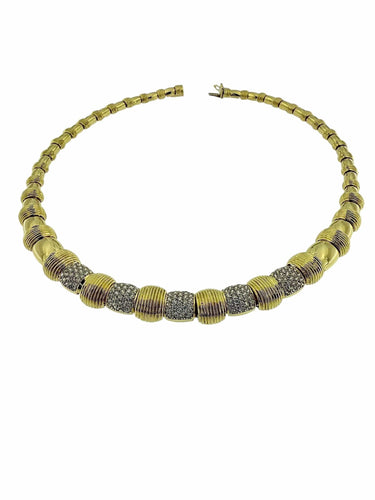 Conjunto de joias vintage francesa ouro amarelo, ouro branco, diamantes 