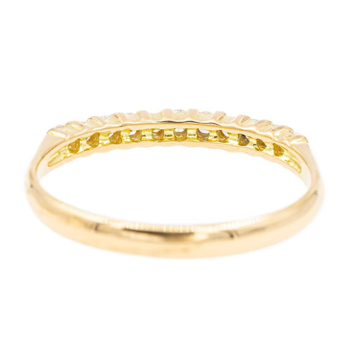 Half Ring Wedding band Yellow Gold Diamond 