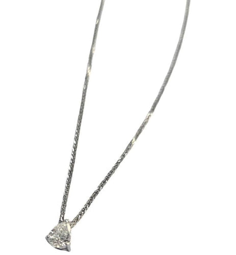 Collier Pendentif et collier diamant poire 0,75 ct en or blanc 18k 58 Facettes Q387B