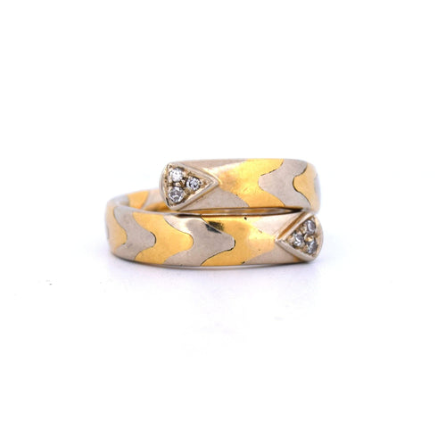 Bague 51 Bague vintage en or jaune et diamants des années 1980 58 Facettes