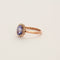 Bague 56 Marguerite or rose tanzanite diamants 58 Facettes
