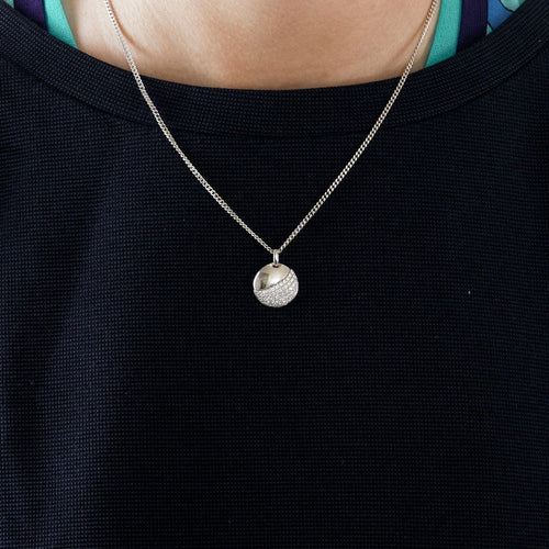 Pendentif Pendentif or blanc pavage diamants 58 Facettes 340740