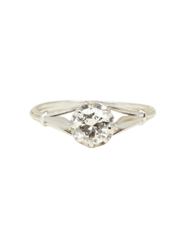 Bague 57.5 Bague solitaire or blanc diamant 0,70 ct 58 Facettes 1196