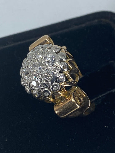 Bague 51 Bague en or 18ct de forme boule sertie de diamants vers 1940/1960 58 Facettes AB41bis