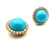 Boucles d'oreilles Paire de boucles d’oreilles or jaune, turquoises et diamants 58 Facettes