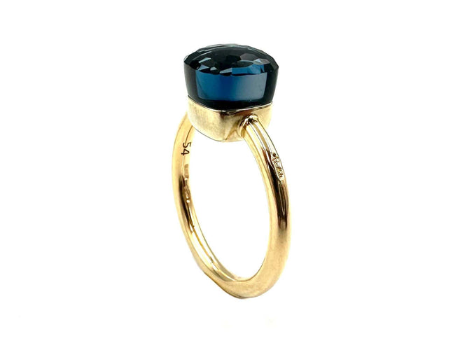 Bague 54 POMELLATO. Collection "Nudo Petit", bague 2 ors 18K et topaze bleue de Londres 58 Facettes