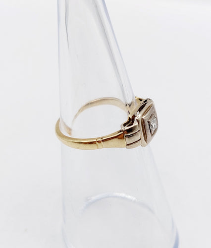 Bague 49.5 Bague Art Déco or deux tons, diamant 58 Facettes A05340