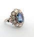 Bague Bague en or blanc avec saphir Celyon et diamants taille Ancienne Mine 58 Facettes