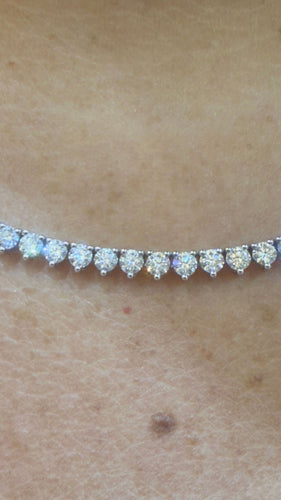 Collier Collier 3 griffes rivière de diamants naturels 58 Facettes