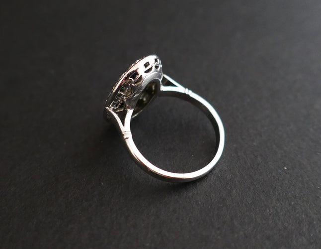 Bague 47.5 Bague Art Déco diamants et saphirs calibrés, platine. 58 Facettes C52-05