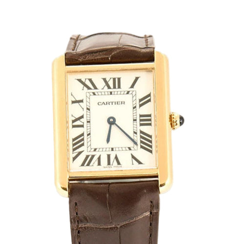 Montre Hermès -  Montre Tank solo or jaune 58 Facettes