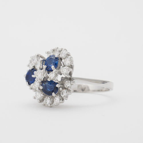 Bague Bague saphirs et diamants 58 Facettes