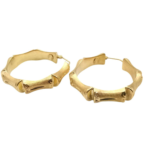 Boucles d'oreilles Boucles d'oreilles créoles bambous en or 58 Facettes