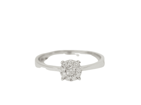 Bague 53 Bague solitaire en or blanc et diamants 0.16ct 58 Facettes 30917