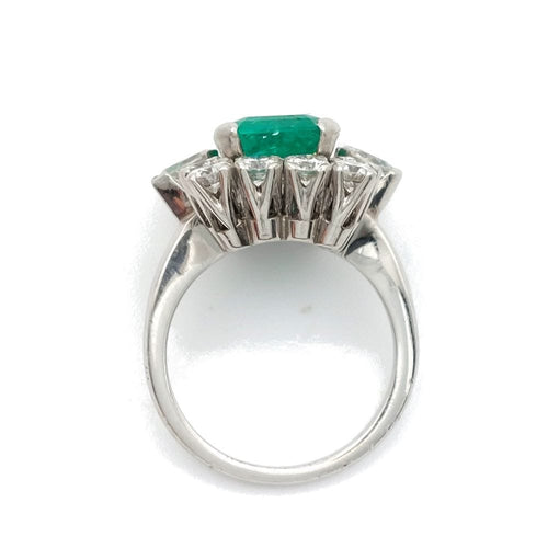 Bague 53 Bague émeraude de Colombie "Merveilleuse" - platine, diamants et émeraude - certifiée 58 Facettes 227