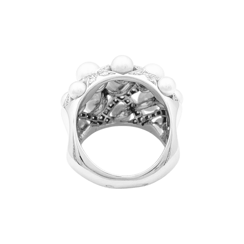 Bague 51 Bague CHANEL, "Baroque", or blanc, diamants, perles. 58 Facettes 34664
