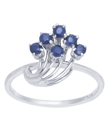 Ring 52 18K white gold ring blue sapphires 58 Facettes BO210425/GRAPPEDESAPHIRS
