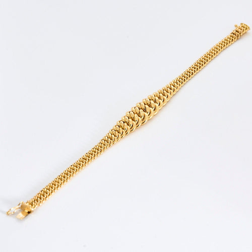 Bracelet Bracelet or jaune maille américaine 58 Facettes LP1008/14
