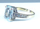 Bague 58 Bague or blanc aigue-marine et 8 diamants 58 Facettes AB376