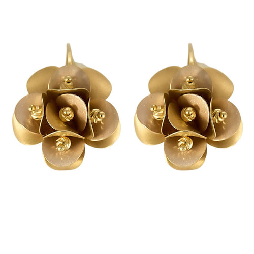 Boucles d'oreilles Boucles d'oreilles à motif de fleurs en or jaune, or rose 58 Facettes TRO0629
