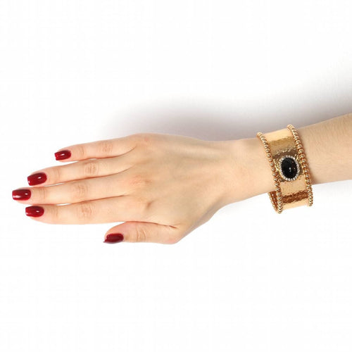 Bracelet DAMA - Bracelet en or rose et diamants avec onyx 58 Facettes D364824SO