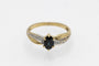 Bague 51 Vintage yellow gold ring with sapphire and diamonds, mid-20th century 58 Facettes 9859