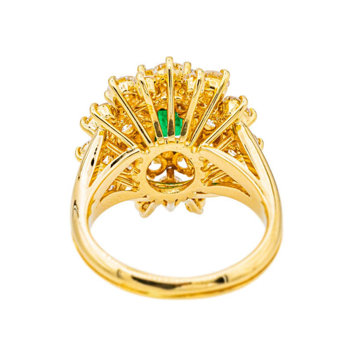 Bague 47.5 Bague Pompadour Or jaune Emeraude, Diamant 58 Facettes 3455379CN